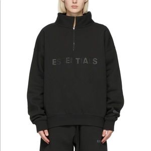 Essentials FOG Fear of God Black Half Zip Pullover